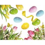 Velikonoční okenní fólie - Vajíčko s tulipány