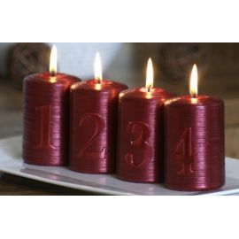 Adventní sada svíček - červená