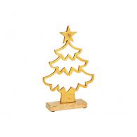Dřevěný vánoční stromeček - zlatý