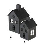 Kovová lucerna - černý domeček, 2 varianty