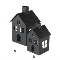 Kovová lucerna - černý domeček, 2 varianty
