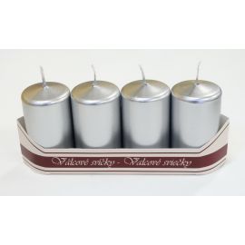 Adventní sada svíček - 4 kusy, stříbrné