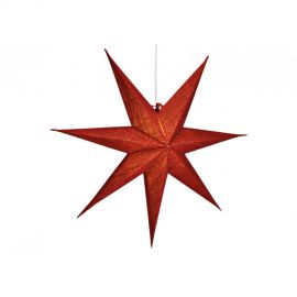 Papírová hvězda na zavěšení - 60cm, červená