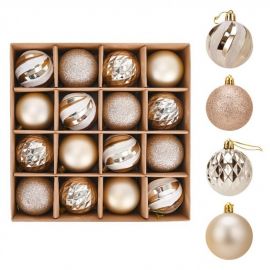 Set stříbrných baněk na vánoční stromeček - 16ks