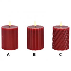 Led svíčka - červená, 3 druhy