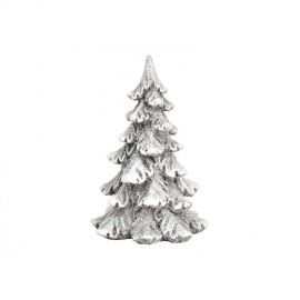 Vánoční dekorace - zasněžený stromeček s glitry, 11x15x10cm