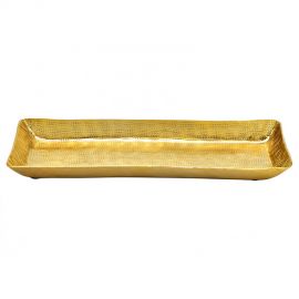Kovový zlatý podnos - 32x2x14cm