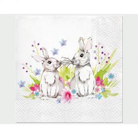 Velikonoční papírové ubrousky - králíčci, 20 ks