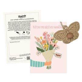 Blossombs - Dárková karta s rostlinnou “bombou” - Květina pro báječnou maminku