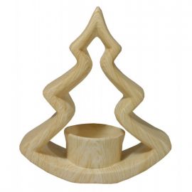 Svícen keramický zvonek - motiv dřevo