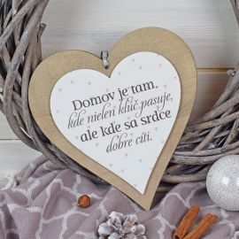 Dekorační srdce velké - Domov je tam, kde se srdce dobře cítí. SK