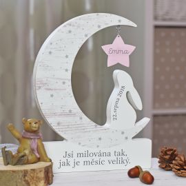 Dekorace - Měsíček s králíčkem (na míru)