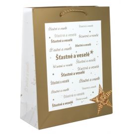 Vánoční taška - zlaté písmo - velká