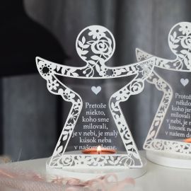 Svícen vyřezávaný anděl - Nebe v našem domě. SK