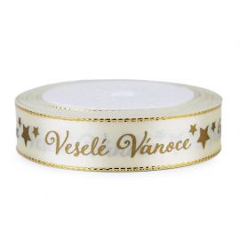 Saténová stuha - Veselé Vánoce