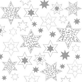 Ubrousky - bílo/šedé hvězdy