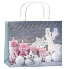 Dárková taška - růžové svíčky