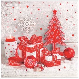 Vánoční ubrousky - Červený stromeček