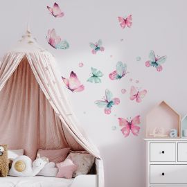 Samolepka na zeď - Duhoví motýli