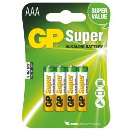 Baterie AAA mikrotužkové 1,5V, 4 kusy