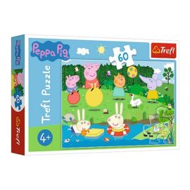 Puzzle Prasátko Peppa/Peppa Pig Prázdninová zábava 33x22cm 60 dílků v krabičce 21x14x4cm