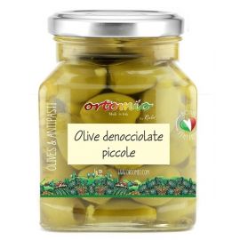 Ortomio Zelené olivy bez pecky ve slaném nálevu, 314 ml