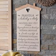 Dekorativní cedulka Pravidla u babičky a dědy