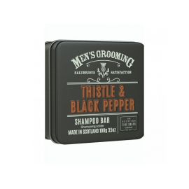 Scottish Fine Soaps Pánský tuhý šampon v plechu Černý pepř a ostropestřec 100 g