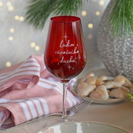 Vánoční sklenice na víno - Ladím vánočního ducha