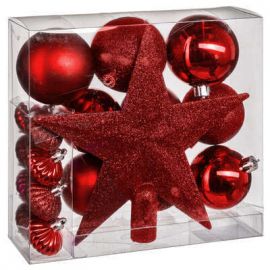 Set vánočních baněk - Červená hvězda