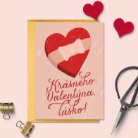 Přání se zlatou obálkou - Krásného Valentýna, lásko!