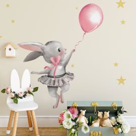Samolepka na zeď- Zajíček a balón