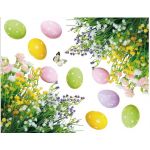 Velikonoční okenní fólie - Květiny s motýlkem