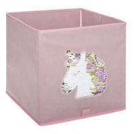 Dětský úložný box - růžový s jednorožcem