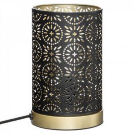 Kovová lampa - zlato-černá - 21,5 cm