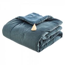Sametová deka - modrá - 80x180 cm