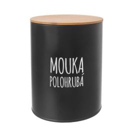 DÓZA PLECH/BAMBUS PR. 13 CM MOUKA POLOHRUBÁ BLACK