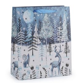 Dárková taška vánoční s glitry - 26 x 32 x 12 cm