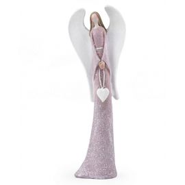 Dekorace anděl s glitry - 16cm