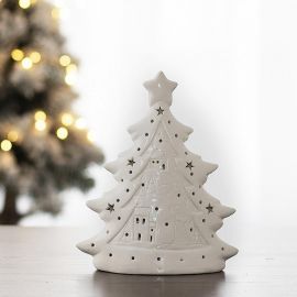 LED dekorace - porcelánový stromek