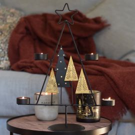 Kovový adventní svícen - stromek