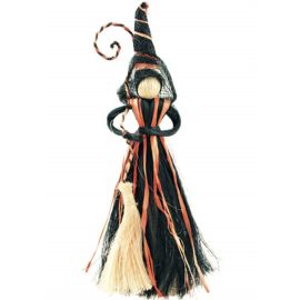 Čarodějnice s černooranžovou sukní 25cm