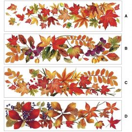 Okenní fólie pruh s podzimním listím 59x15cm - 4 motivy