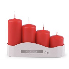 Adventní svíčky sestupné - červené - sada