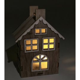 Dekorace dřevěný domeček - LED