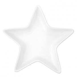 Keramická servírovací miska - hvězda - bílá