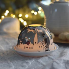Vánoční porcelánový svícen