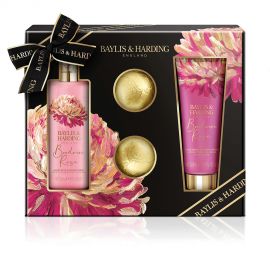 Baylis & Harding Sada s péčí o tělo a koupelovými koulemi 4ks - Tajemná růže