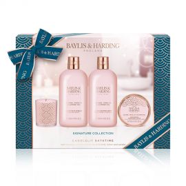 Baylis & Harding Sada se svíčkou a péčí o tělo 4ks - Jojoba, vanilka & mandlový olej
