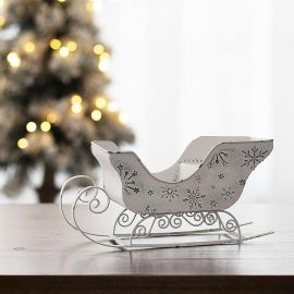 Vánoční dekorace - kovové sáňky